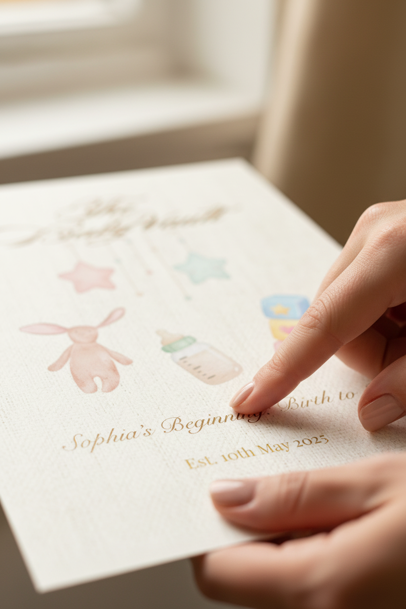 Close-up: Hand Touching Personalized Date