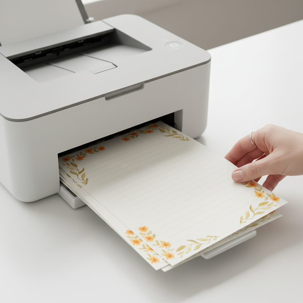 Floral pages printing from home printer