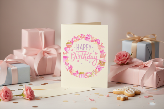 Happy Birthday Wreath Card