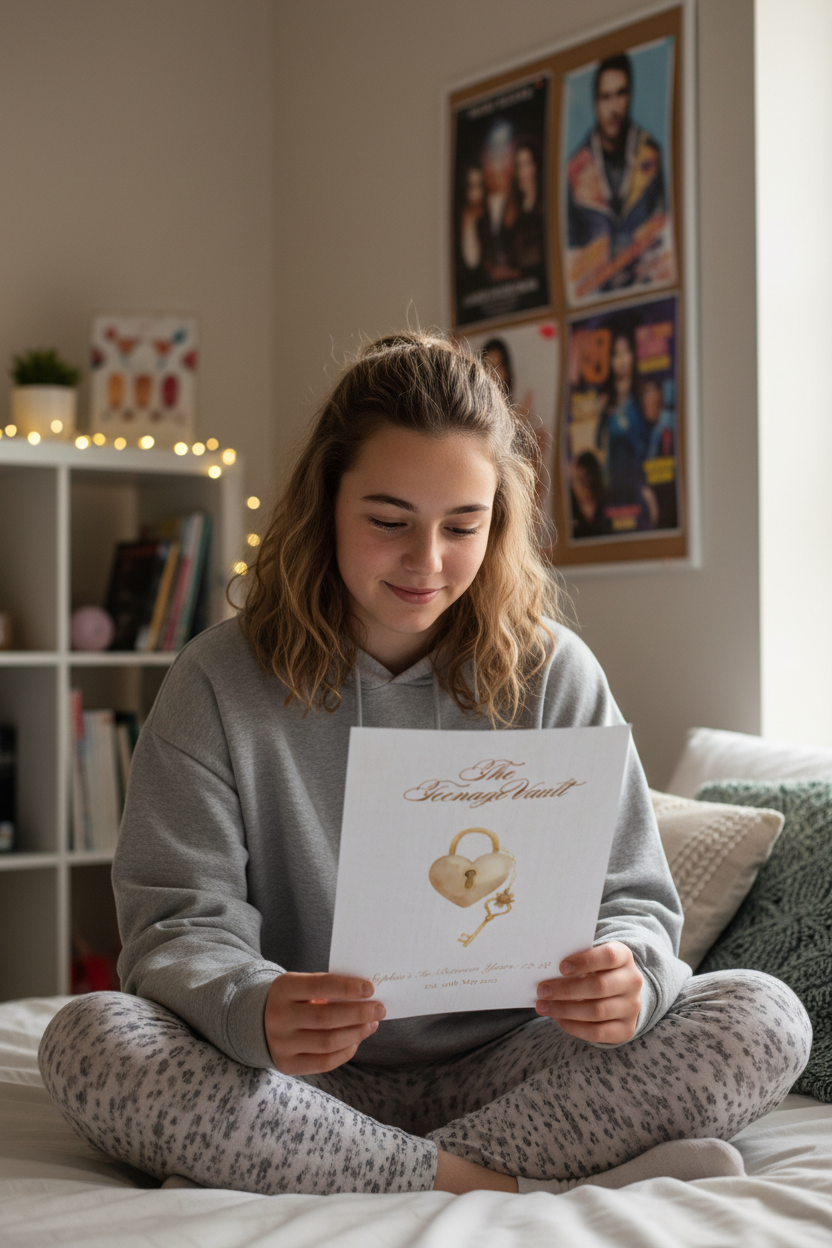 Teen Girl Looking at Her Vault